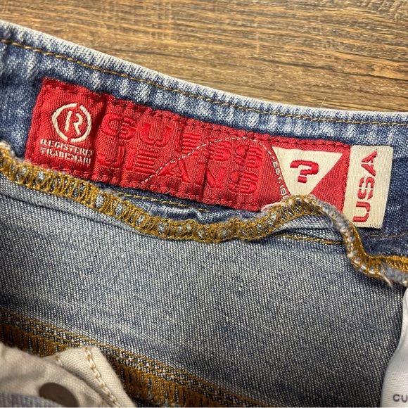 Vintage Y2K Guess USA Flared Jeans Womens 28 Blue Faded Stretch Denim - Picture 5 of 8